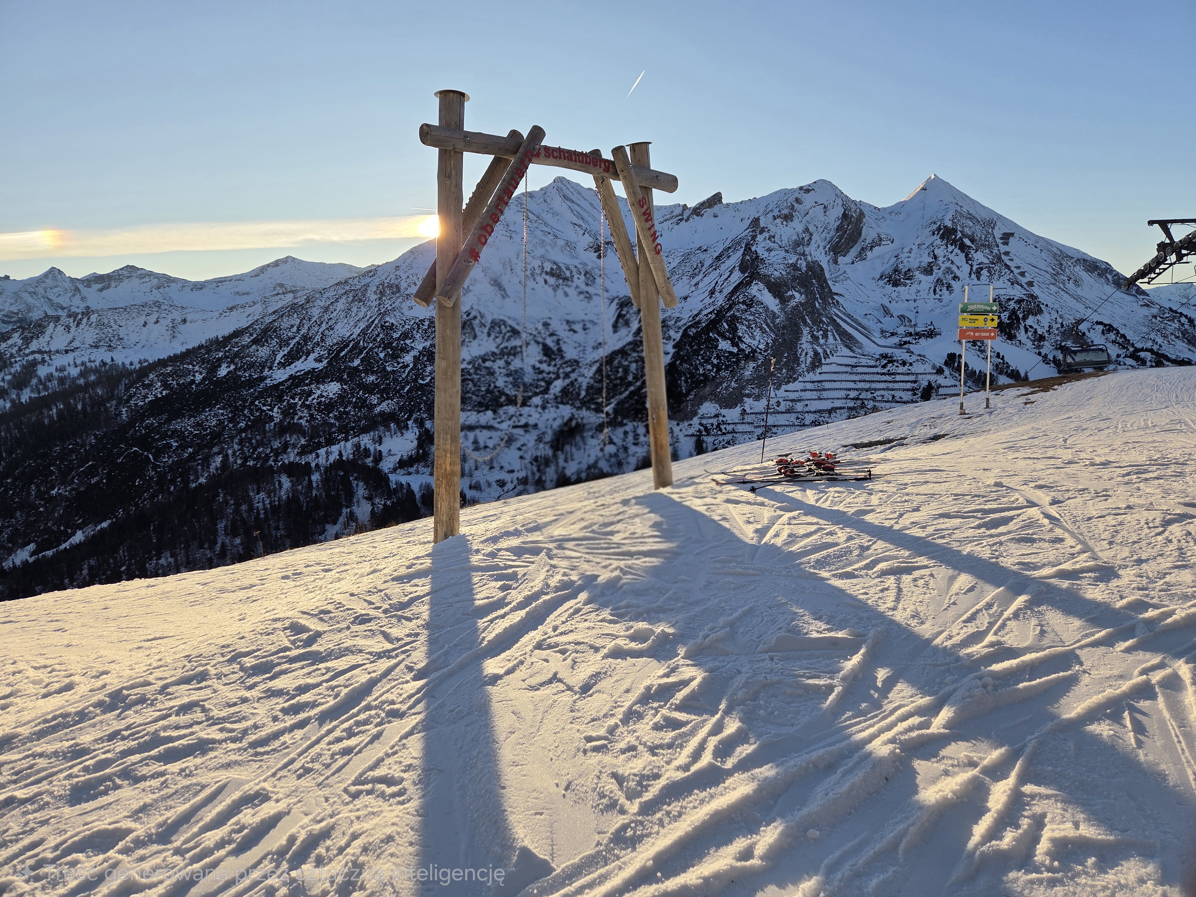 Zimowa ławka w Obertauern